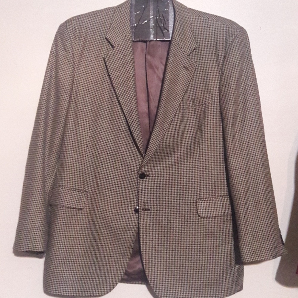 Men's 46L Blazer Silk & Wool blend  black beige